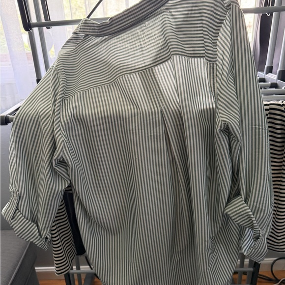 Velvet Heart Green Striped Button-Down Shirt - Picture 4 of 4